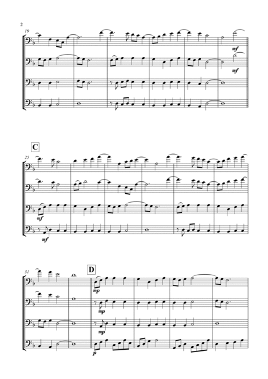 Verbovaya Doshchechka ('The Willow Board') - Ukrainian Folk Song - Bassoon Quartet Woodwind Quartet scores gallery preview page 2