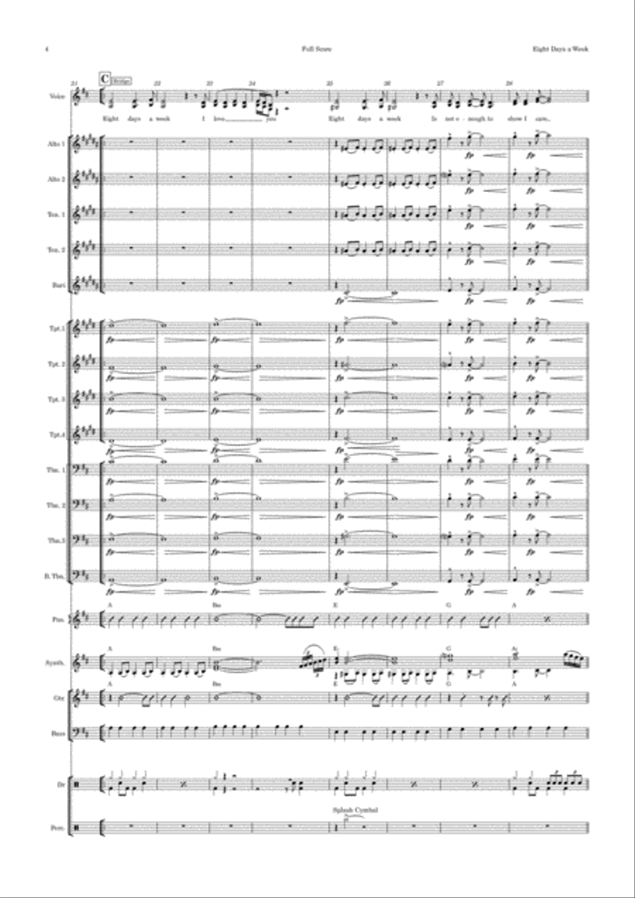 Eight Days A Week Jazz Ensemble scores gallery preview page 4