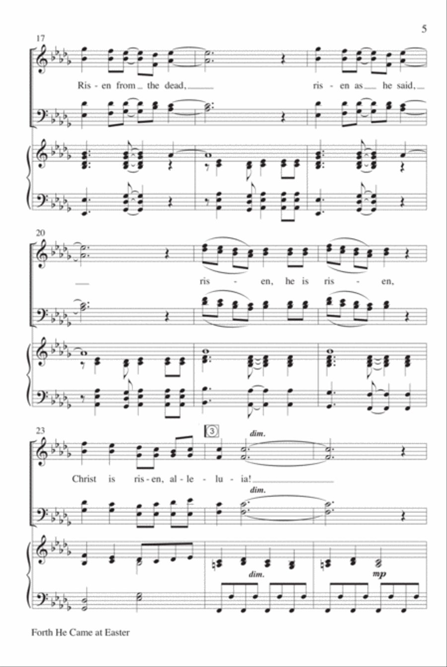 Forth He Came at Easter 4-Part scores gallery preview page 6