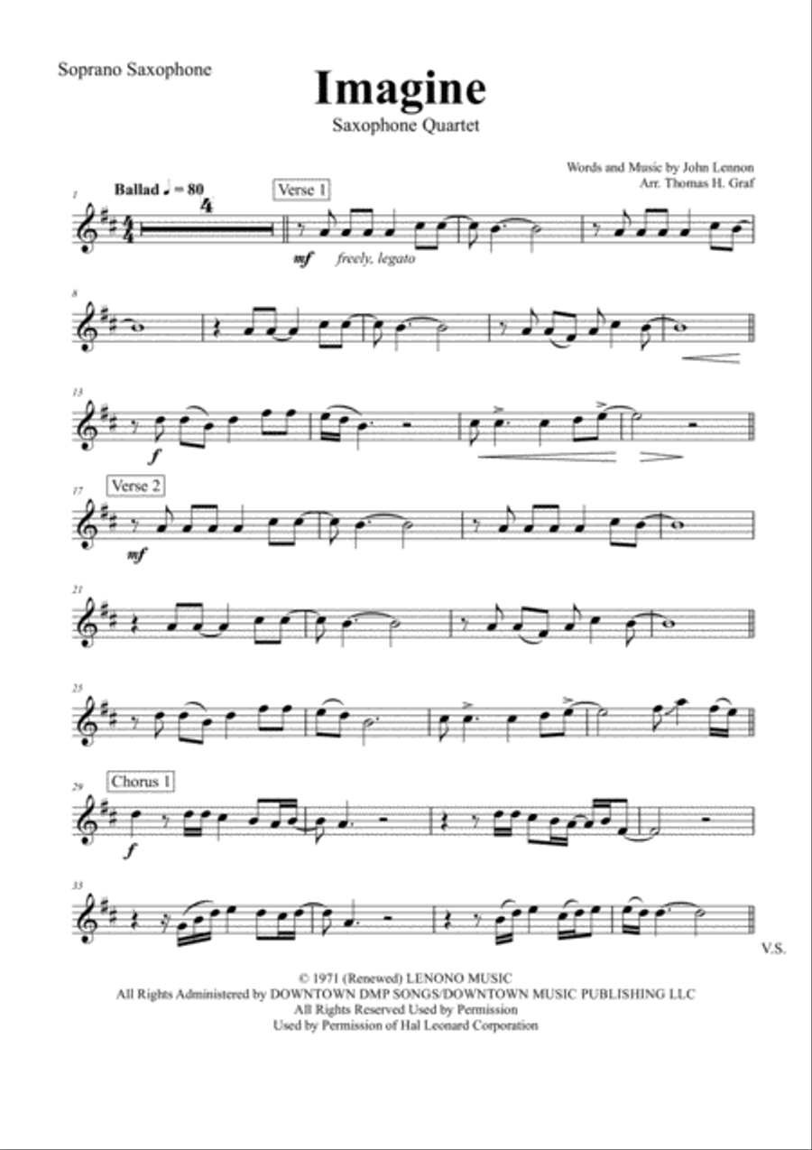 Imagine Saxophone Quartet scores gallery preview page 6