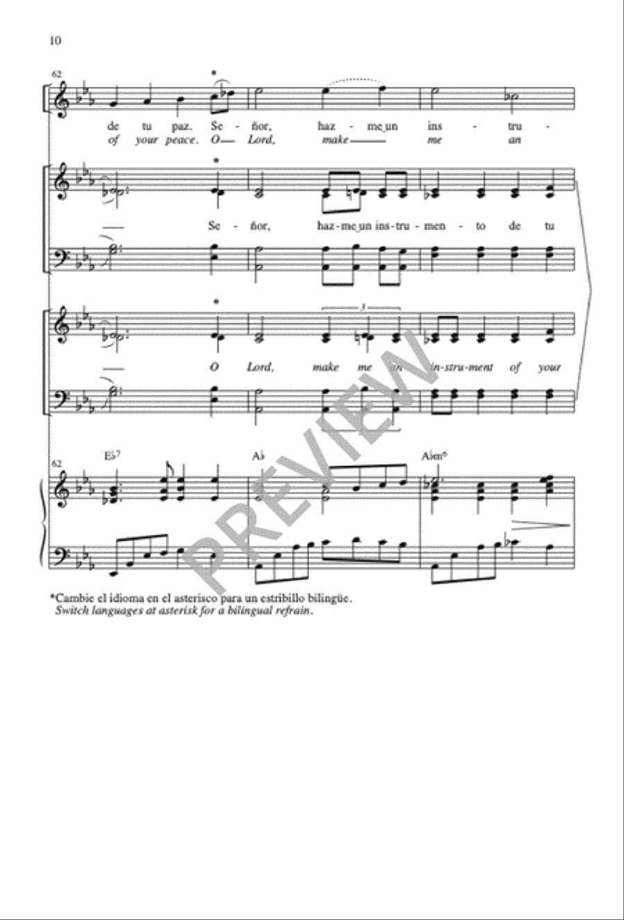 Oración de San Francisco / Prayer of Saint Francis 4-Part scores gallery preview page 11