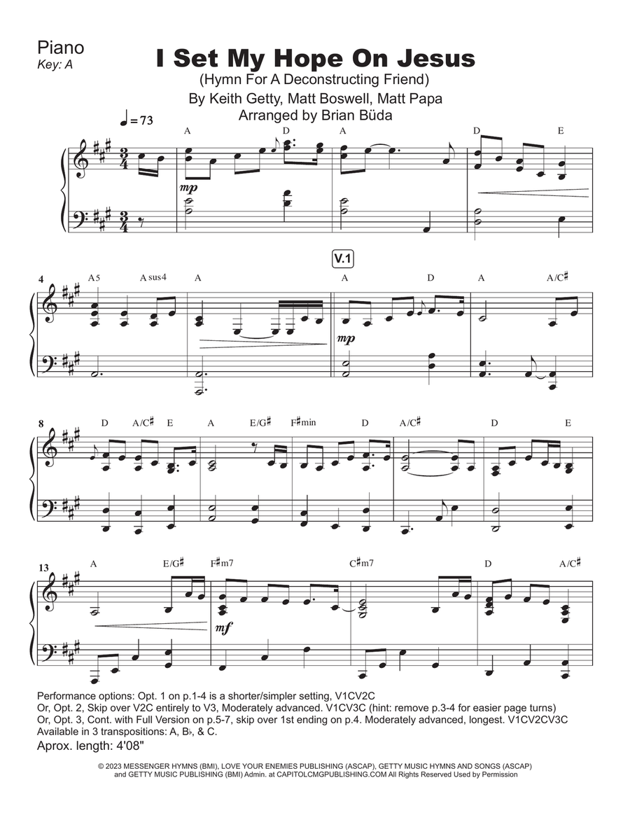 I Set My Hope On Jesus (Hymn For A Deconstructing Friend) Piano Solo scores gallery preview page 2