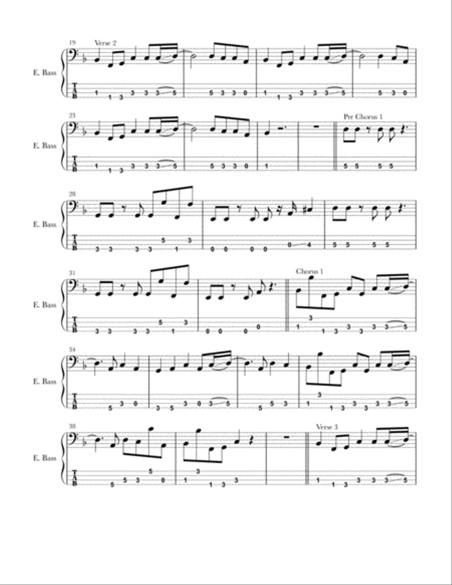 Redbone Bass Guitar scores gallery preview page 2