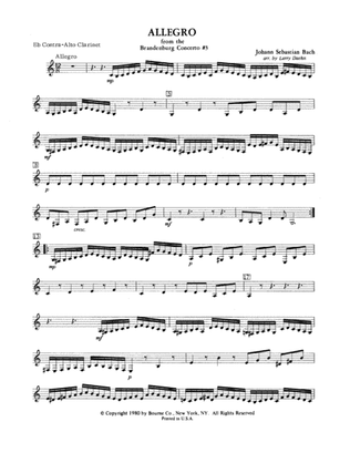 Allegro from Brandenburg Concerto No. 3 - Eb Contralto Clarinet