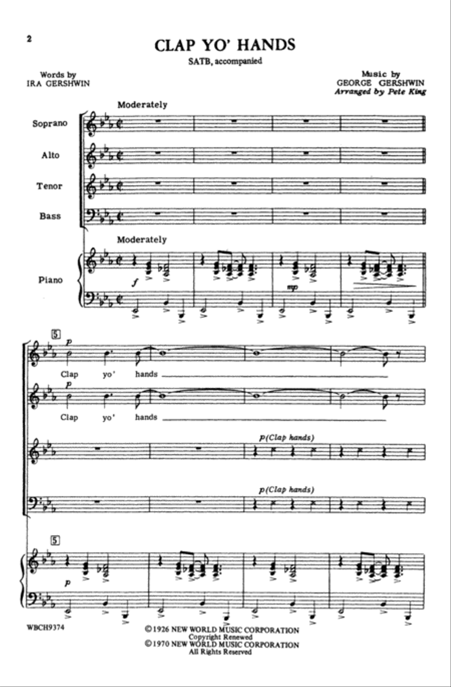 Clap Yo' Hands Choir scores gallery preview page 1