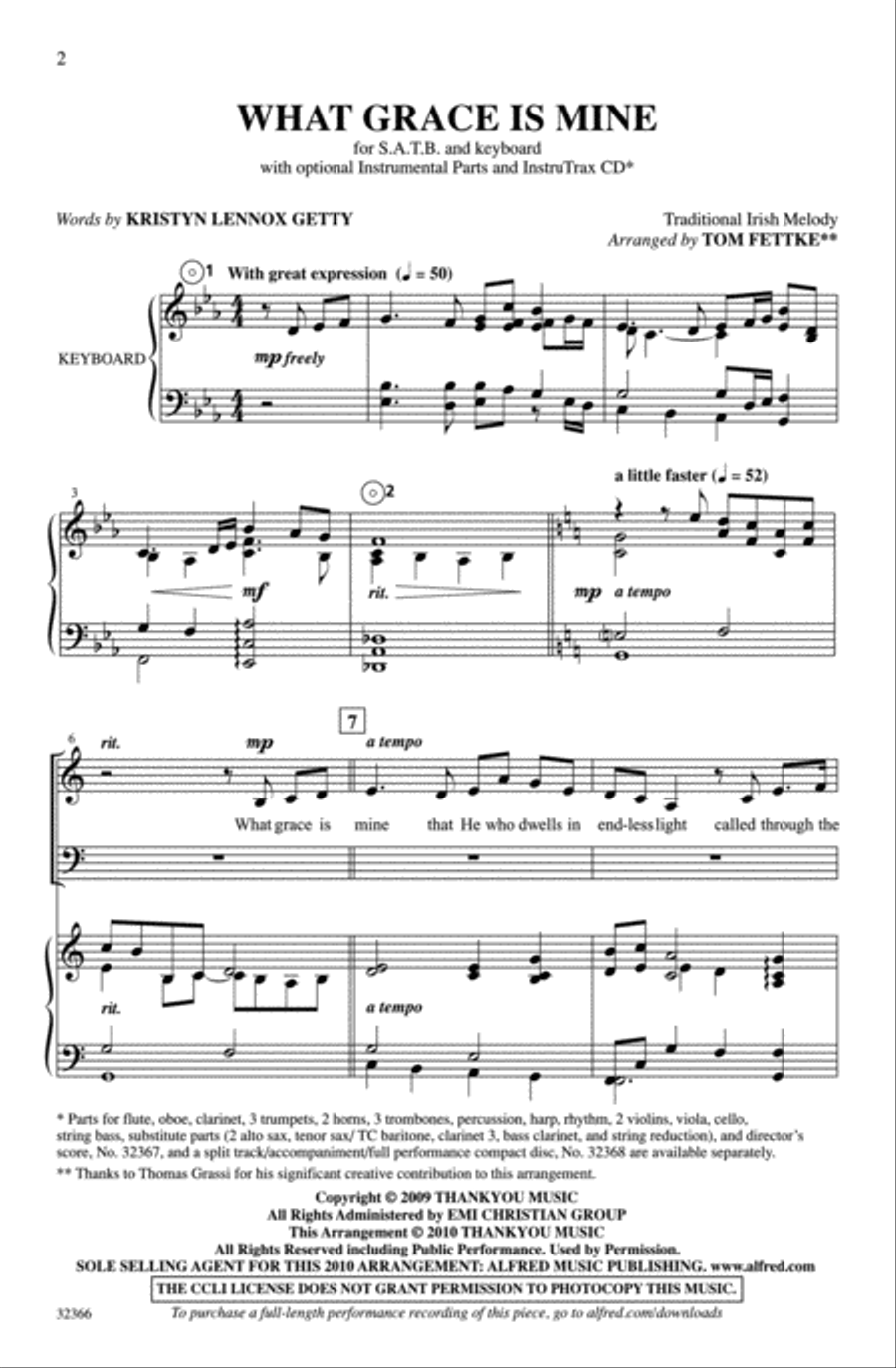 What Grace Is Mine What Grace Is Mine 4-Part scores gallery preview page 2