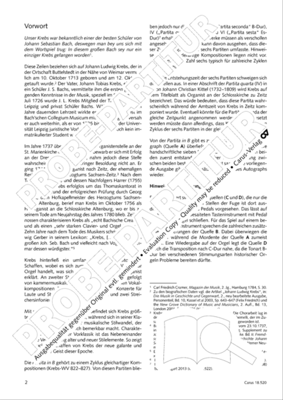 Partita in B flat Major Harpsichord scores gallery preview page 3