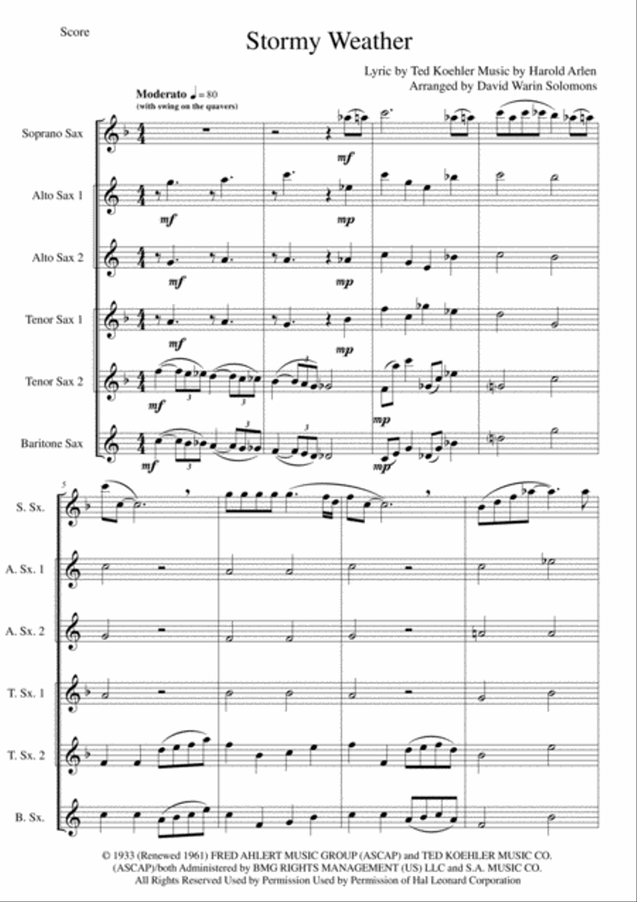 Stormy Weather Woodwind Ensemble scores gallery preview page 1