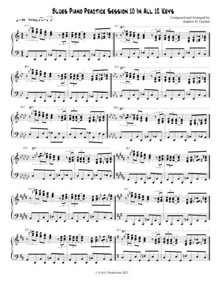 Blues Piano Practice Session 10 in All 12 Keys image number null