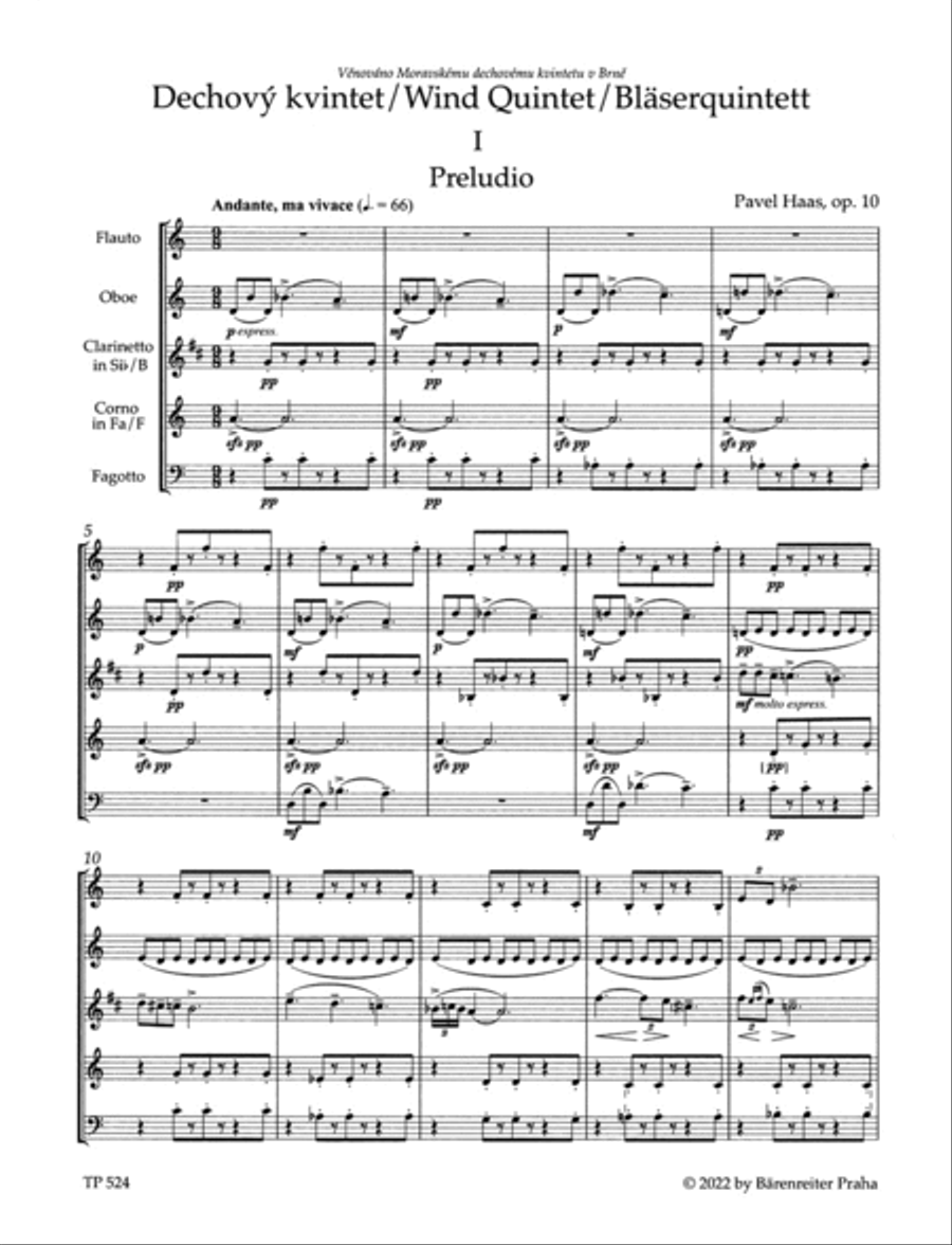 Wind Quintet, op. 10 Woodwind Quintet scores gallery preview page 2