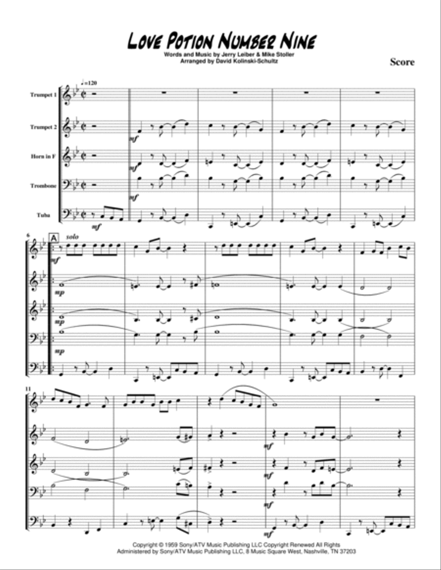Love Potion Number 9 Brass Ensemble scores gallery preview page 6