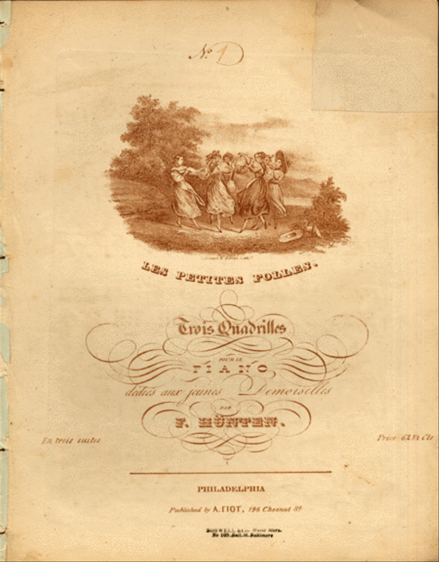 Quadrille de Contredanses et Valse Piano Solo scores gallery preview page 1