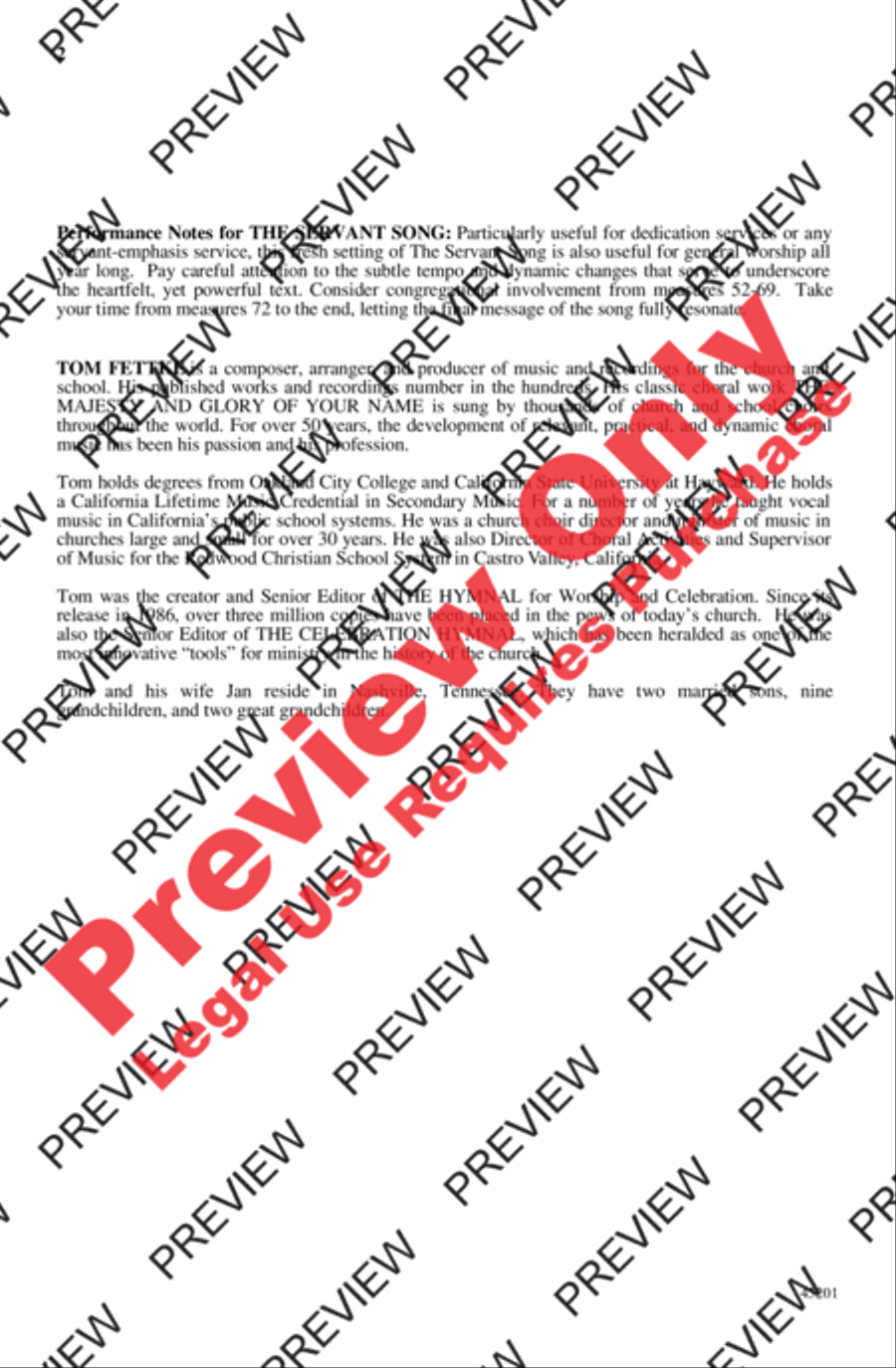 The Servant Song 4-Part scores gallery preview page 2