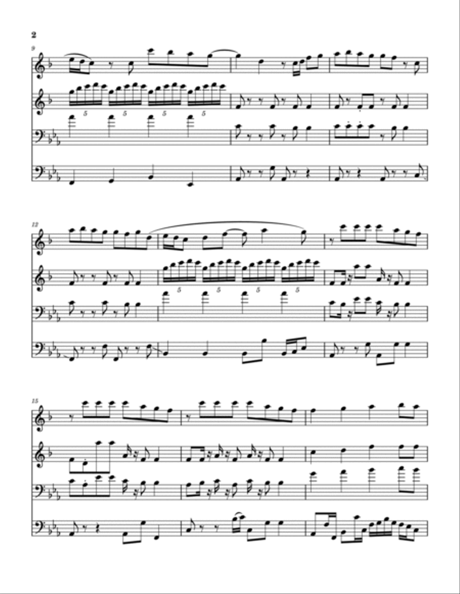 Wherever I Go Brass Quartet scores gallery preview page 3