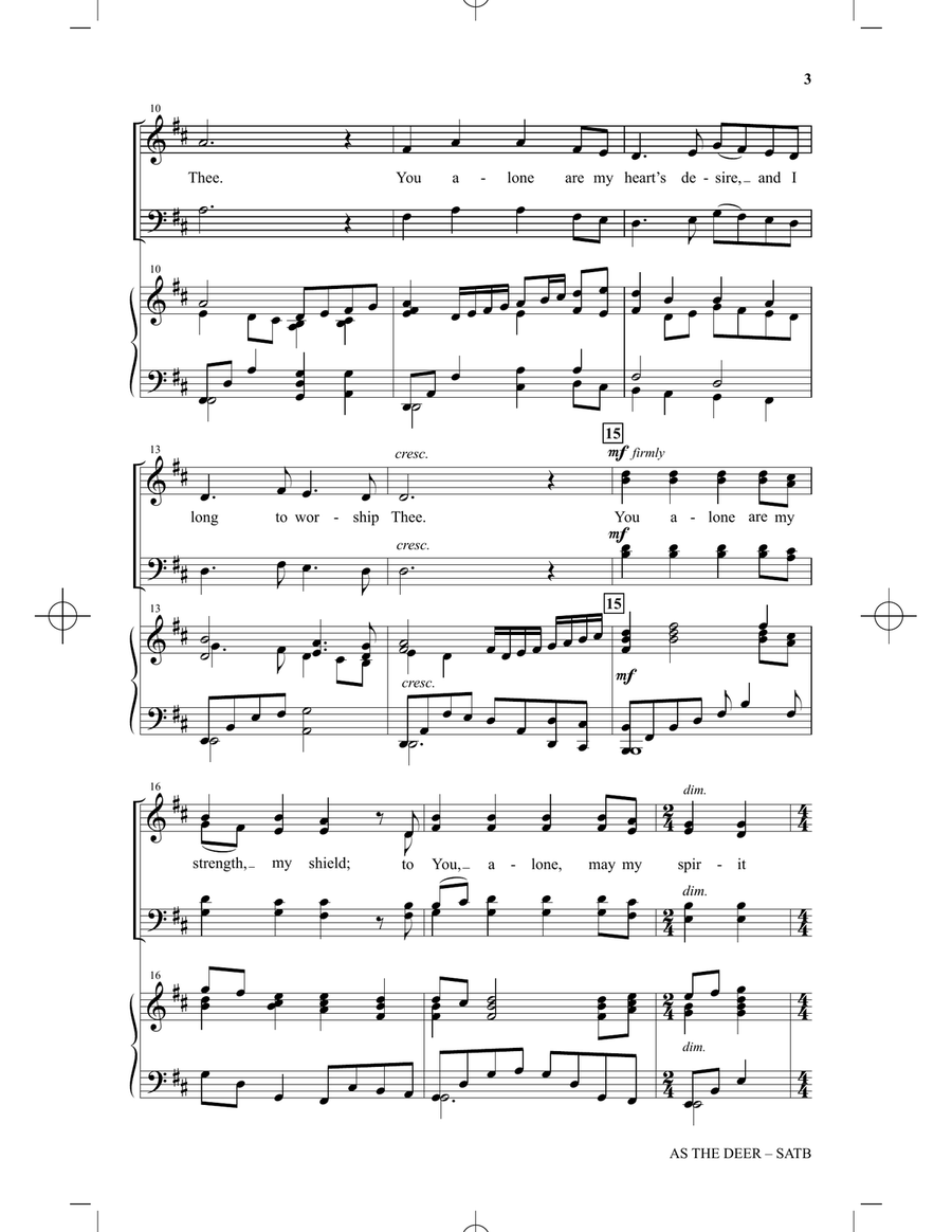 As the Deer (arr. Tom Fettke) 4-Part scores gallery preview page 2