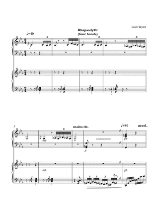Hungarian Rhapsody #2 for piano four hands