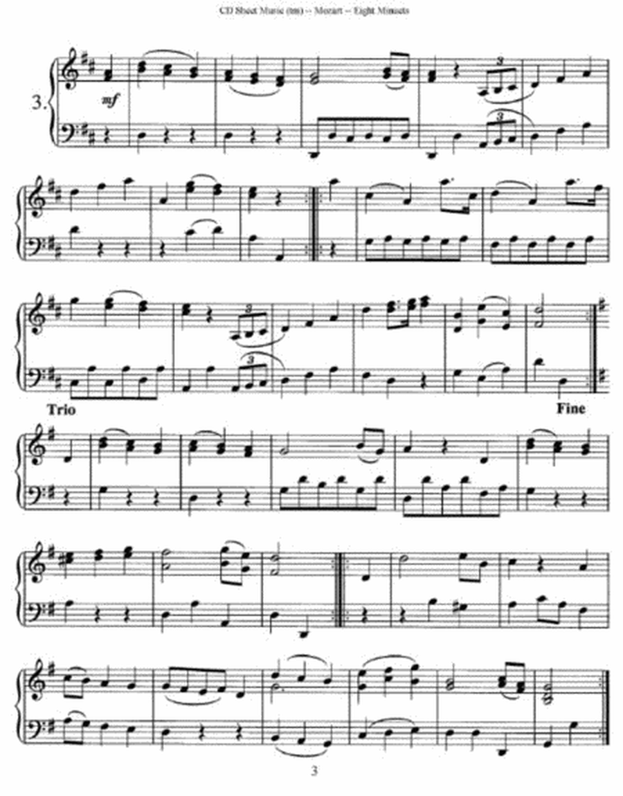 Mozart - Eight Minuets K. 315g