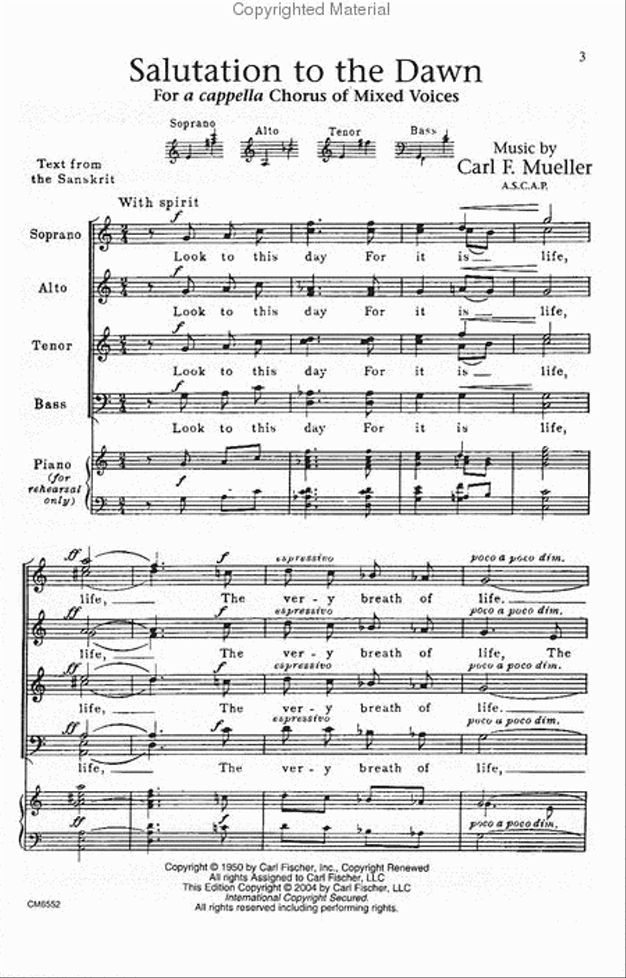Salutation to the Dawn 4-Part scores gallery preview page 2
