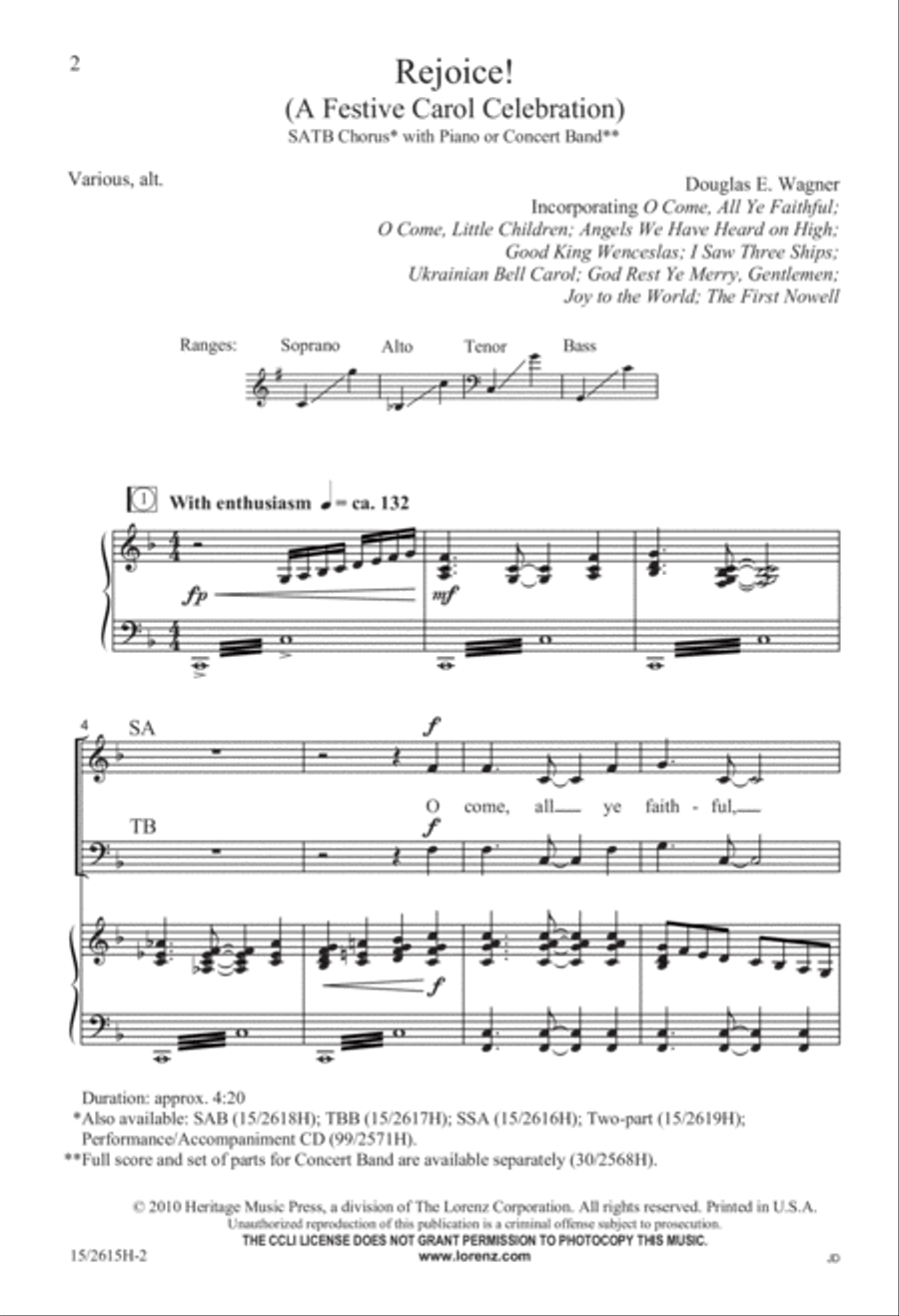 Rejoice! Rejoice! 4-Part scores gallery preview page 2