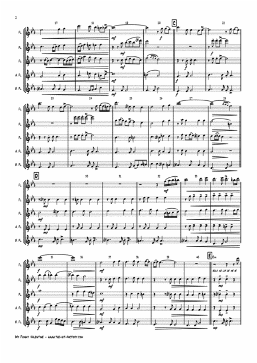 My Funny Valentine Woodwind Quintet scores gallery preview page 2