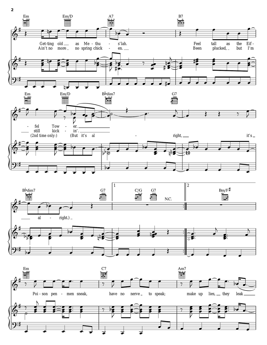 Wreck Of The Hesperus Piano, Vocal, Guitar scores gallery preview page 2