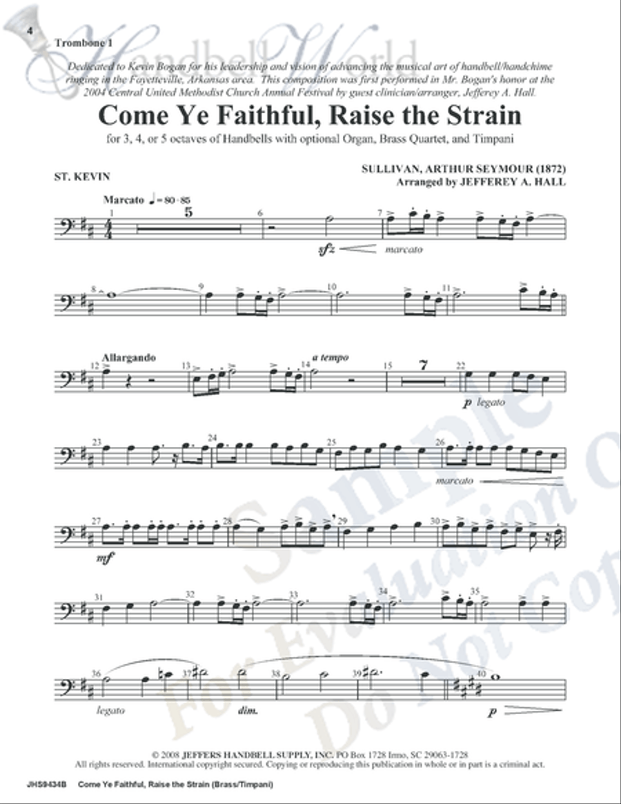 Come Ye Faithful Raise the Strain 5-Octaves scores gallery preview page 4