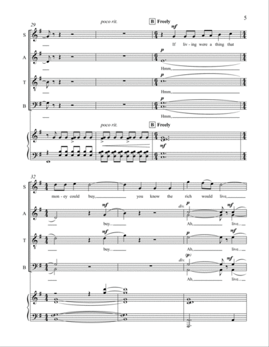Gospel Songs: All My Trials 4-Part scores gallery preview page 5