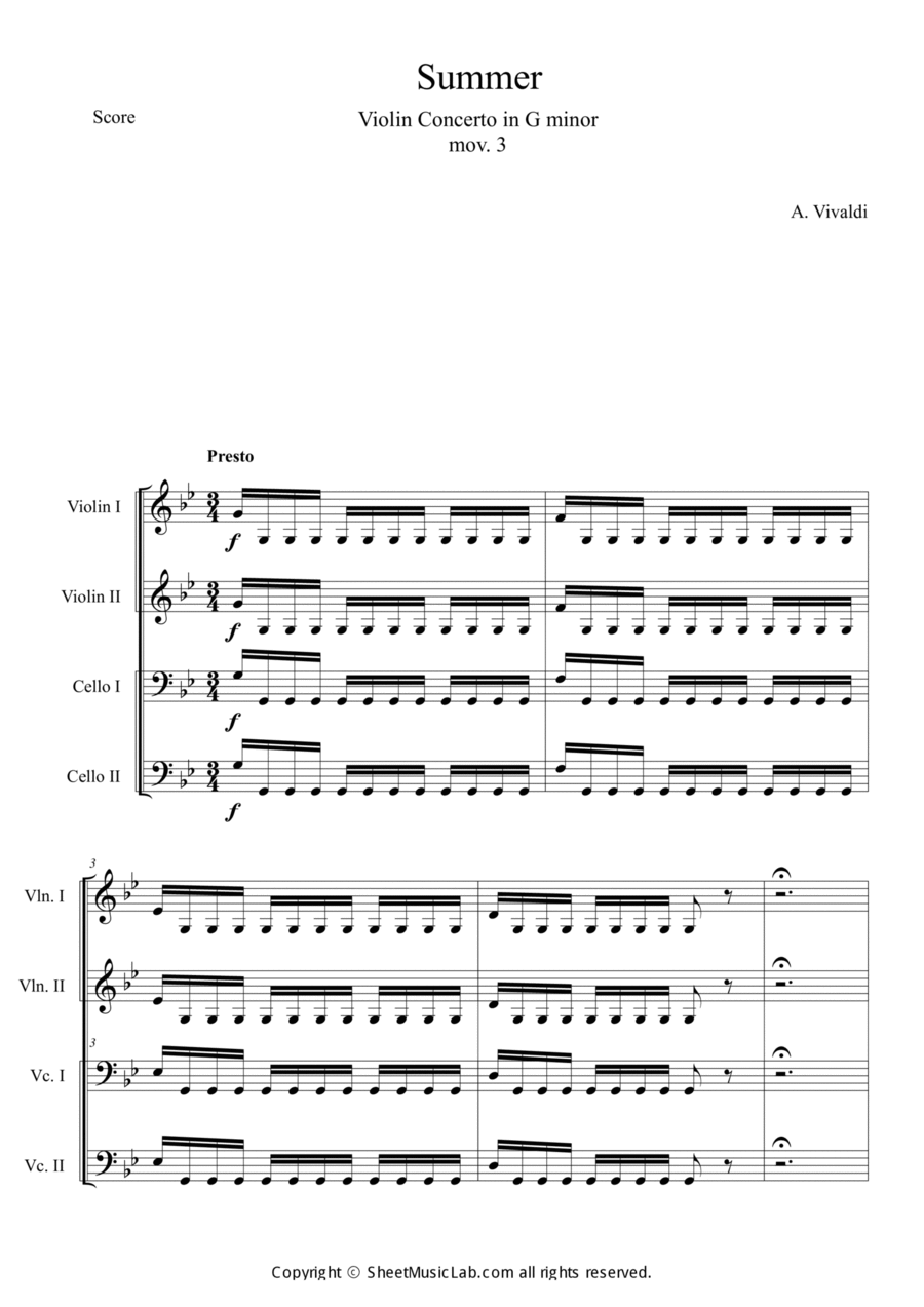The Four Seasons: Summer 3rd Movement 