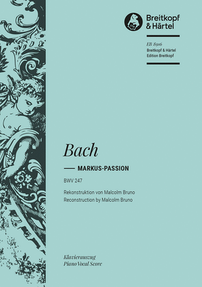 Book cover for Markus Passion BWV 247