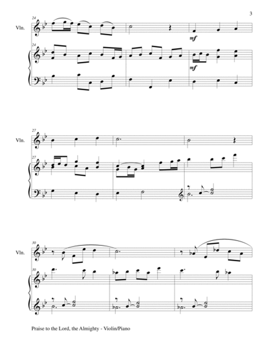 2 PAK HYMN SERIES! PRAISE TO THE LORD & ALL CREATURES OF OUR GOD, Violin & Piano (Score & Parts) image number null
