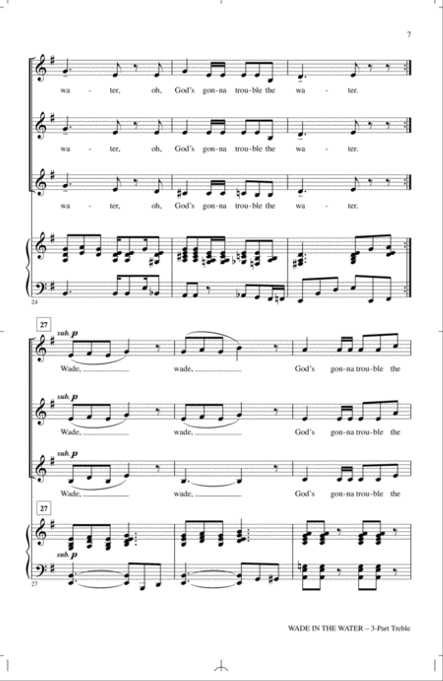 Wade In The Water Wade In The Water 3-Part scores gallery preview page 5