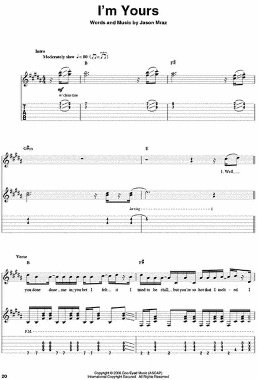 Jason Mraz Electric Guitar scores gallery preview page 3