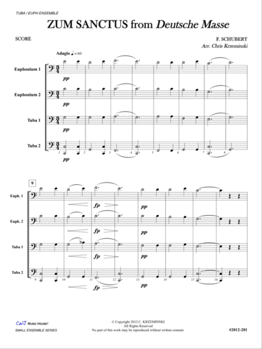 Zum Sanctus from Deutsche Masse Brass Ensemble scores gallery preview page 3