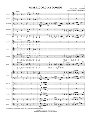 Misericordias Domini (arr. Harold Decker) - Score