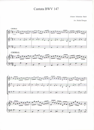 Choral from Cantata 147 - Violin I, Violin II, Violonchelo and Piano Quartet
