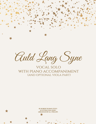 Book cover for Auld Lang Syne - Vocal Solo with Piano Accompaniment (and Optional Viola Part)