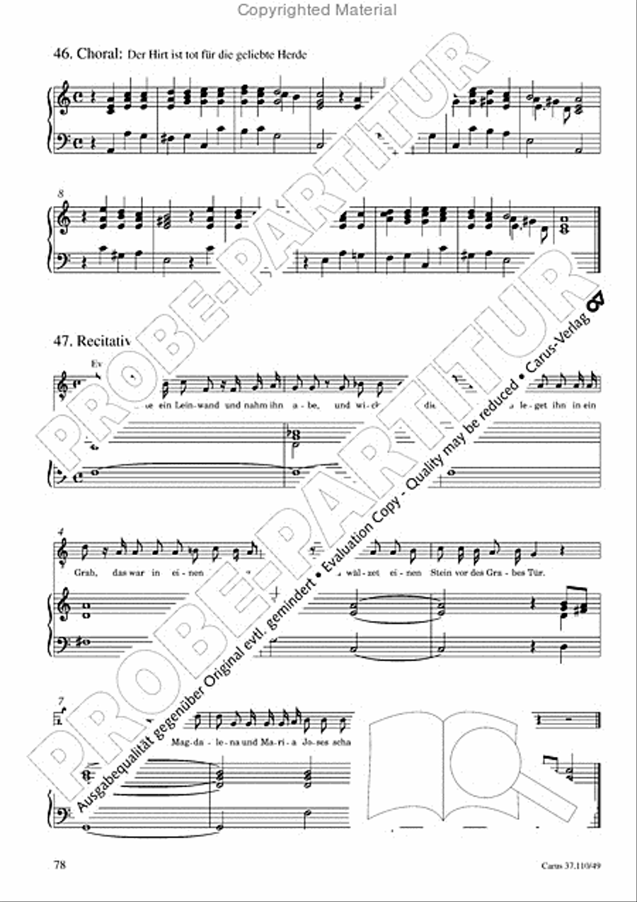 Markuspassion. Werkausgabe Reihe 1, Bd. 7 (Homilius) Organ scores gallery preview page 79