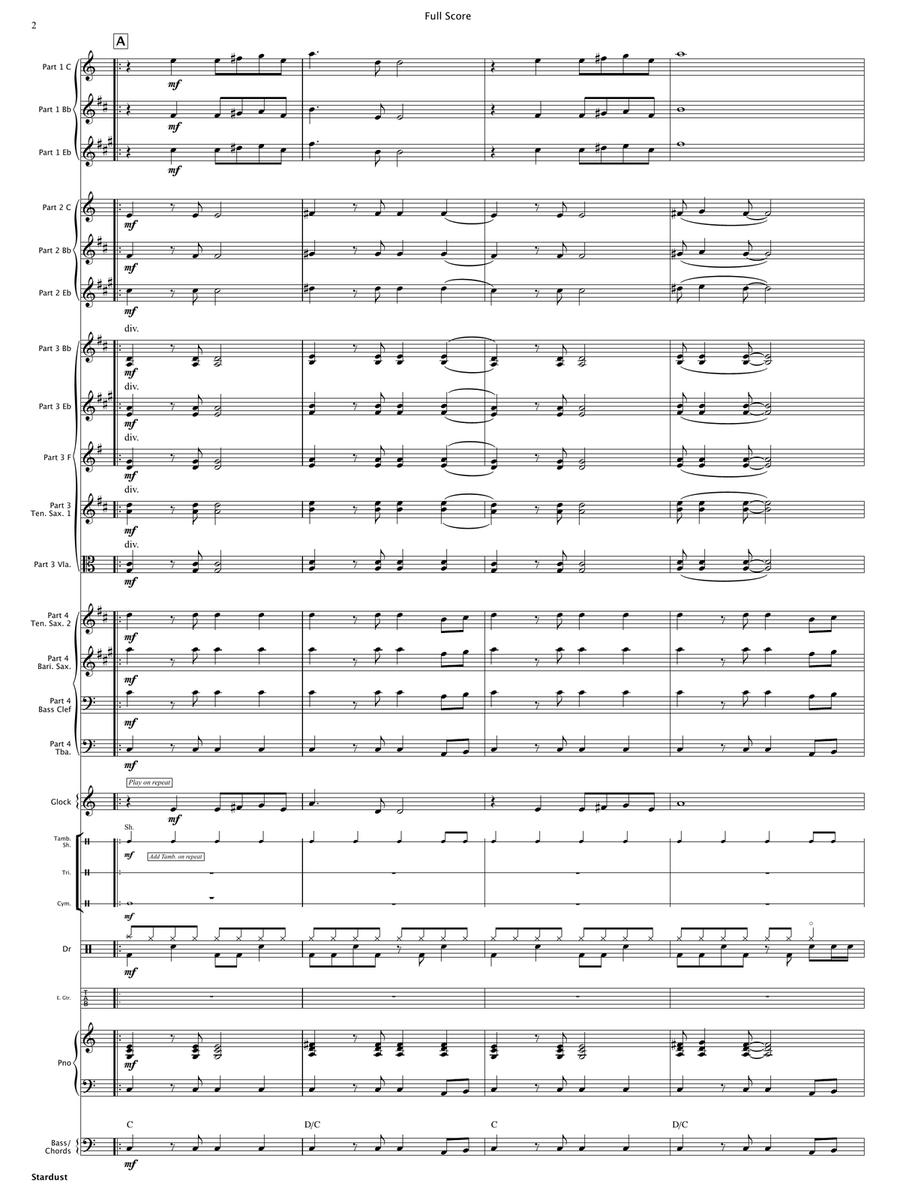 Stardust (Flexible Instrumentation) Concert Band scores gallery preview page 4