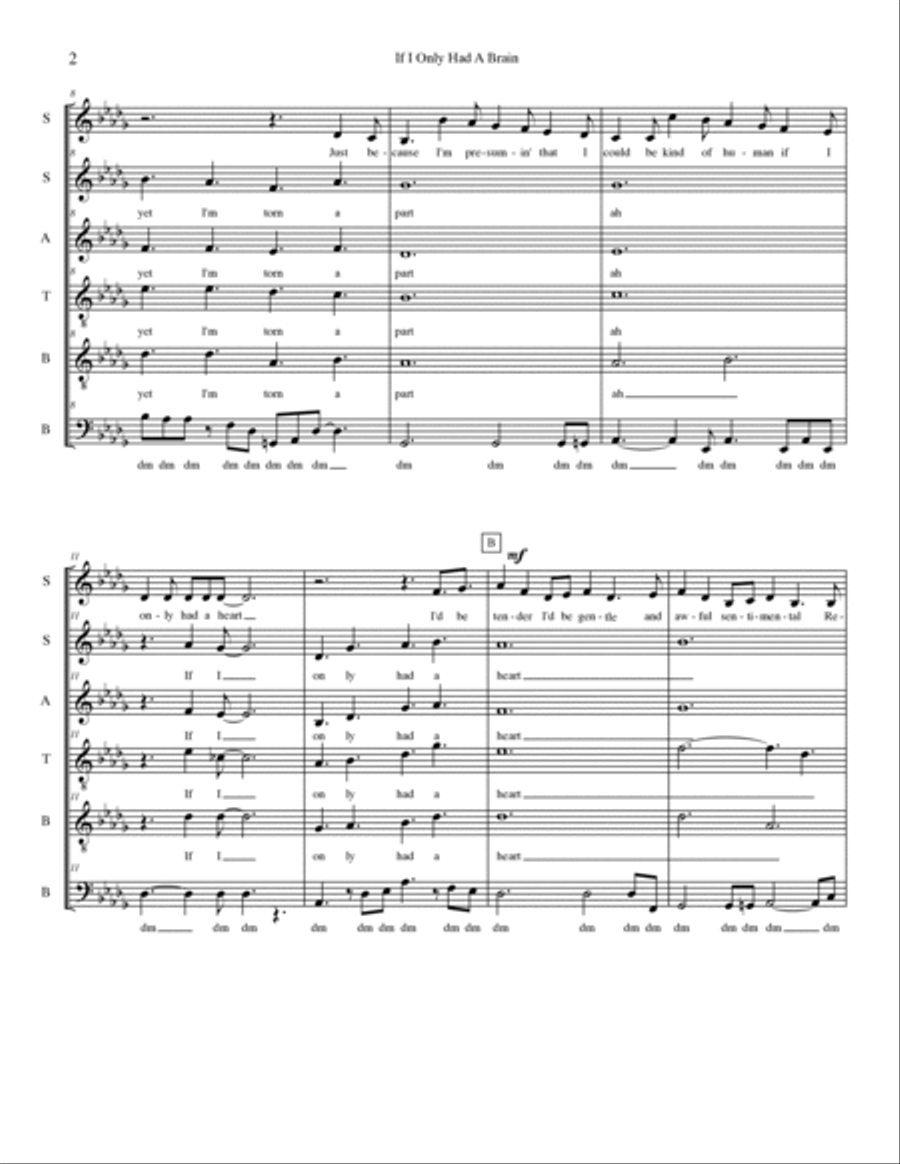 If I Only Had A Brain Divisi scores gallery preview page 2