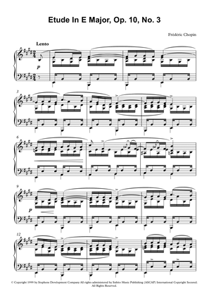 Etude In F Major, Op. 10, No. 3 (originally E Major)