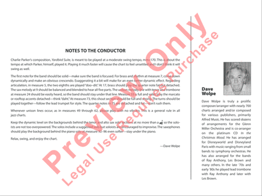 Yardbird Suite Jazz Ensemble scores gallery preview page 3