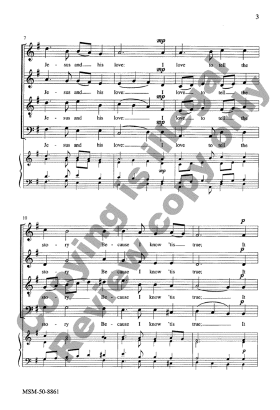 I Love to Tell the Story 4-Part scores gallery preview page 3