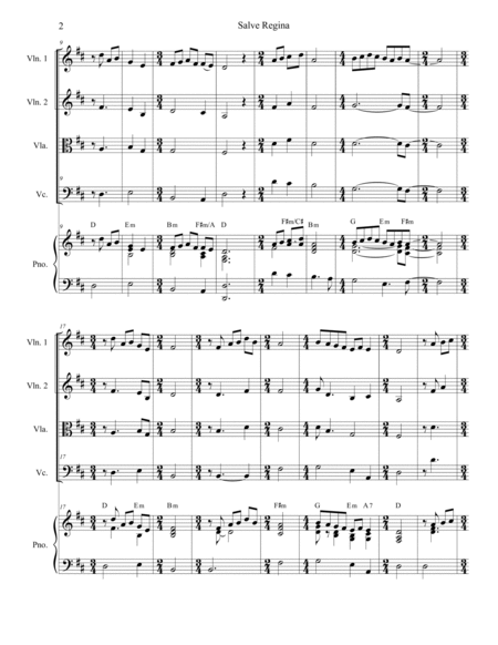 Salve Regina (Chant) (String Quartet and Piano) image number null