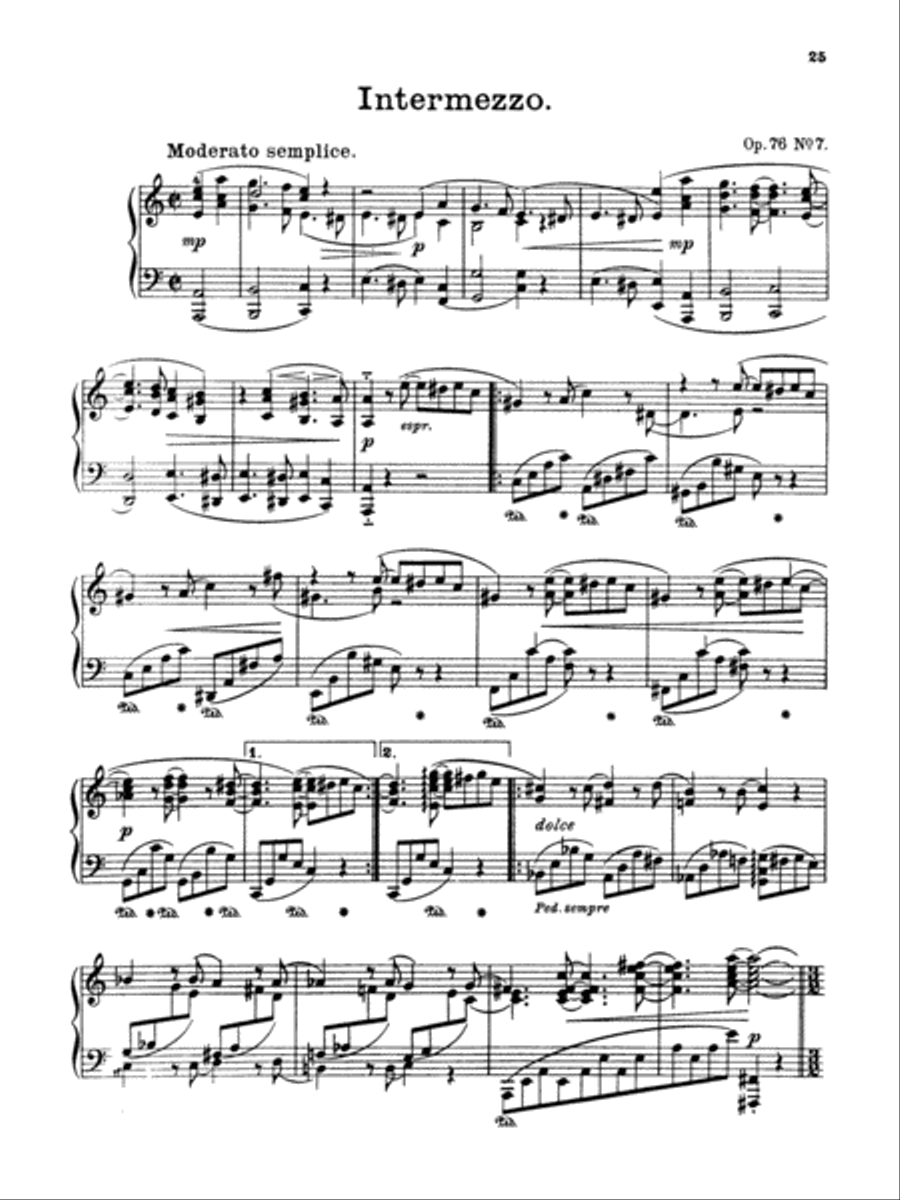 Brahms: Piano Works (Volume II: Op. 76-119 & 5 Etudes) Piano Method scores gallery preview page 1