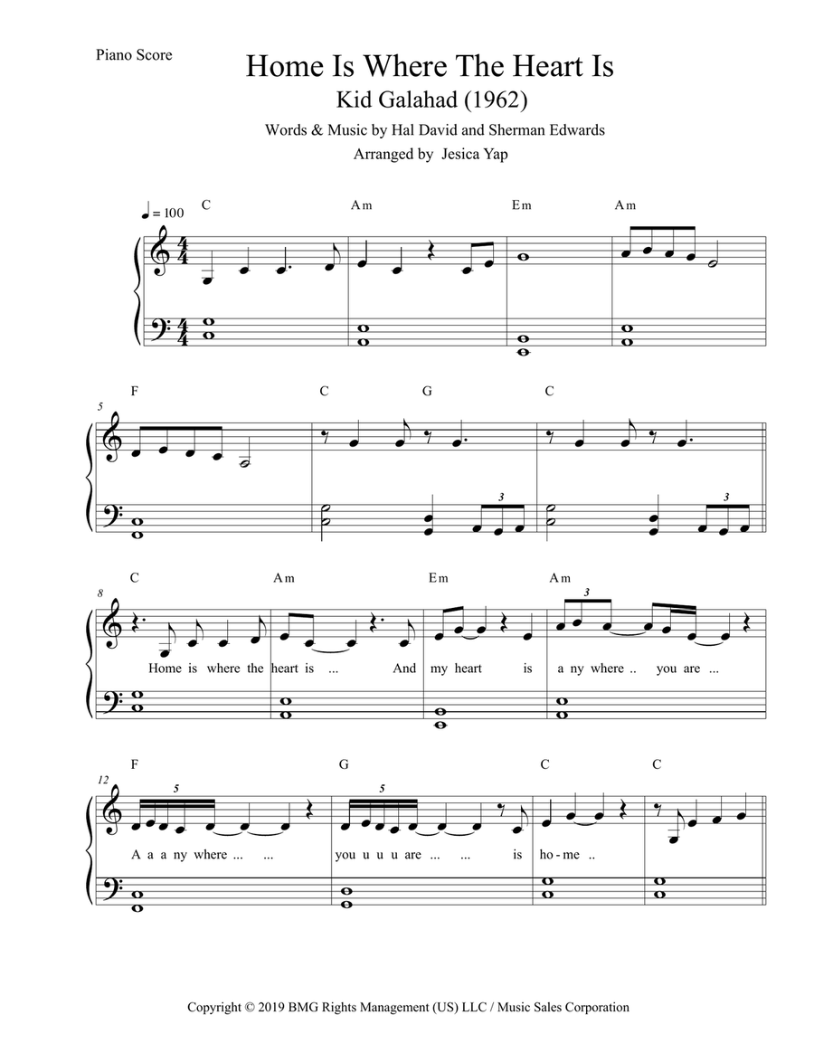 Home Is Where The Heart Is Easy Piano scores gallery preview page 1