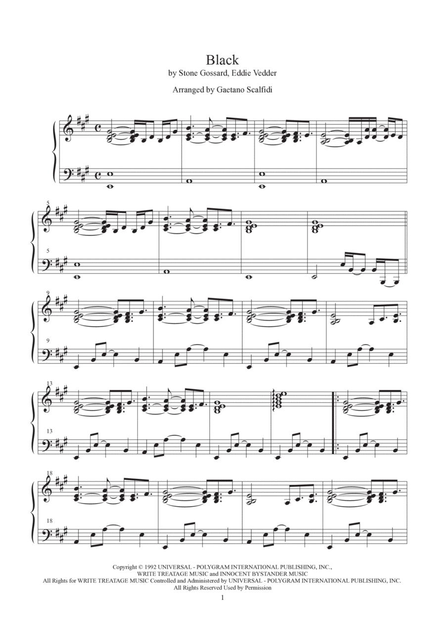 Black Piano Solo scores gallery preview page 1