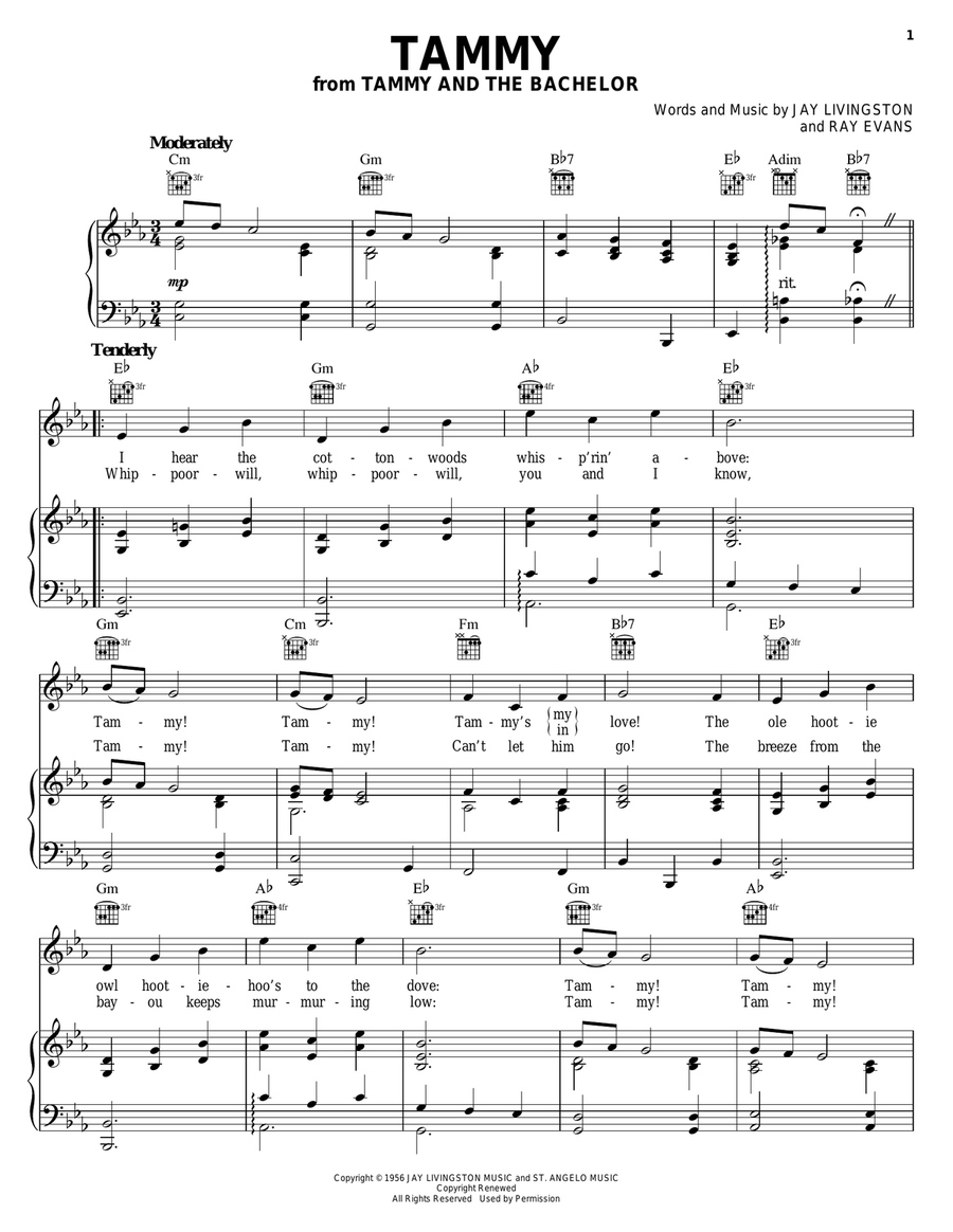 Tammy Piano, Vocal, Guitar scores gallery preview page 1