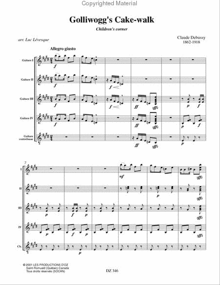 Golliwogg's Cake-walk Guitar Ensemble scores gallery preview page 2