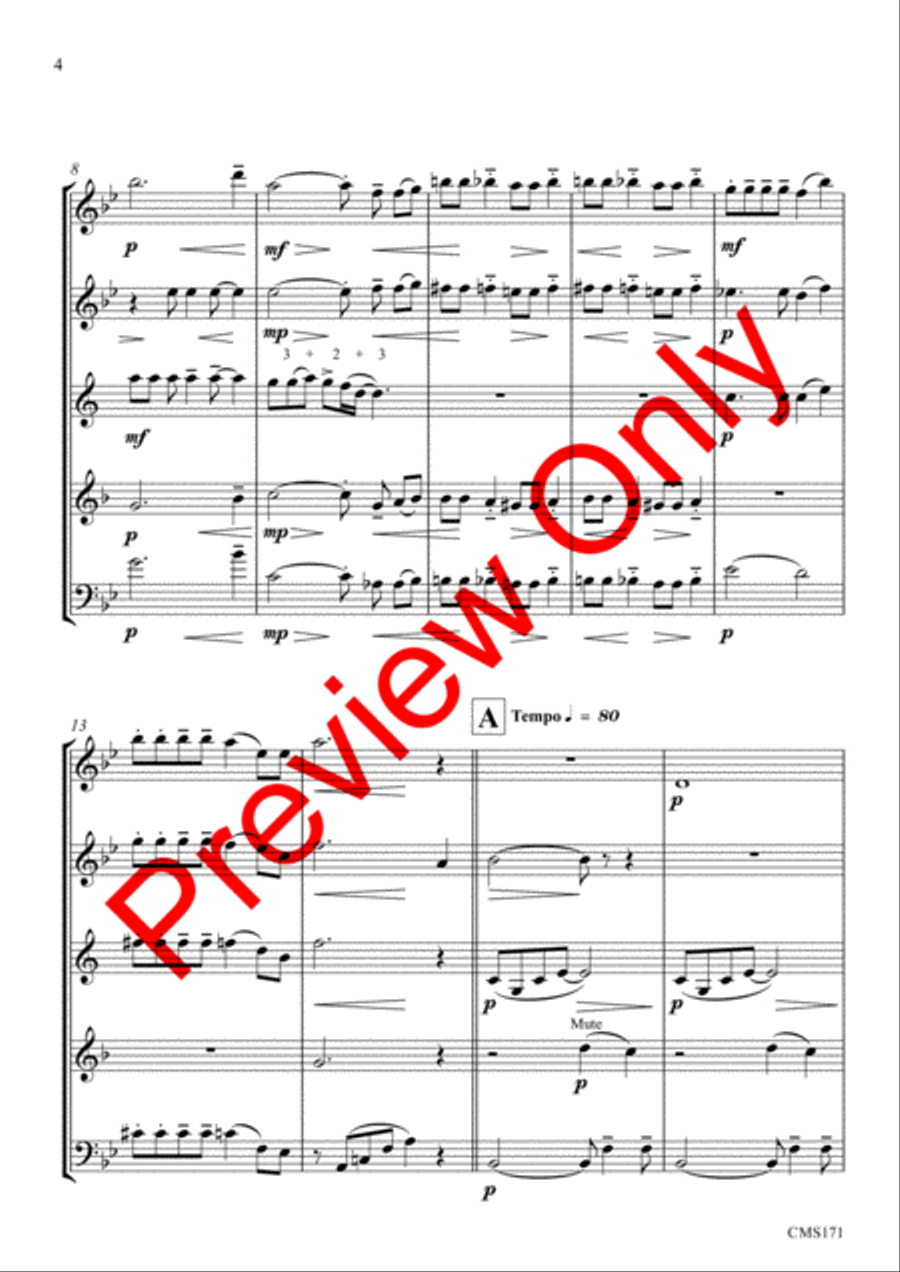 Queen Medley Fantasy Woodwind Quintet scores gallery preview page 7