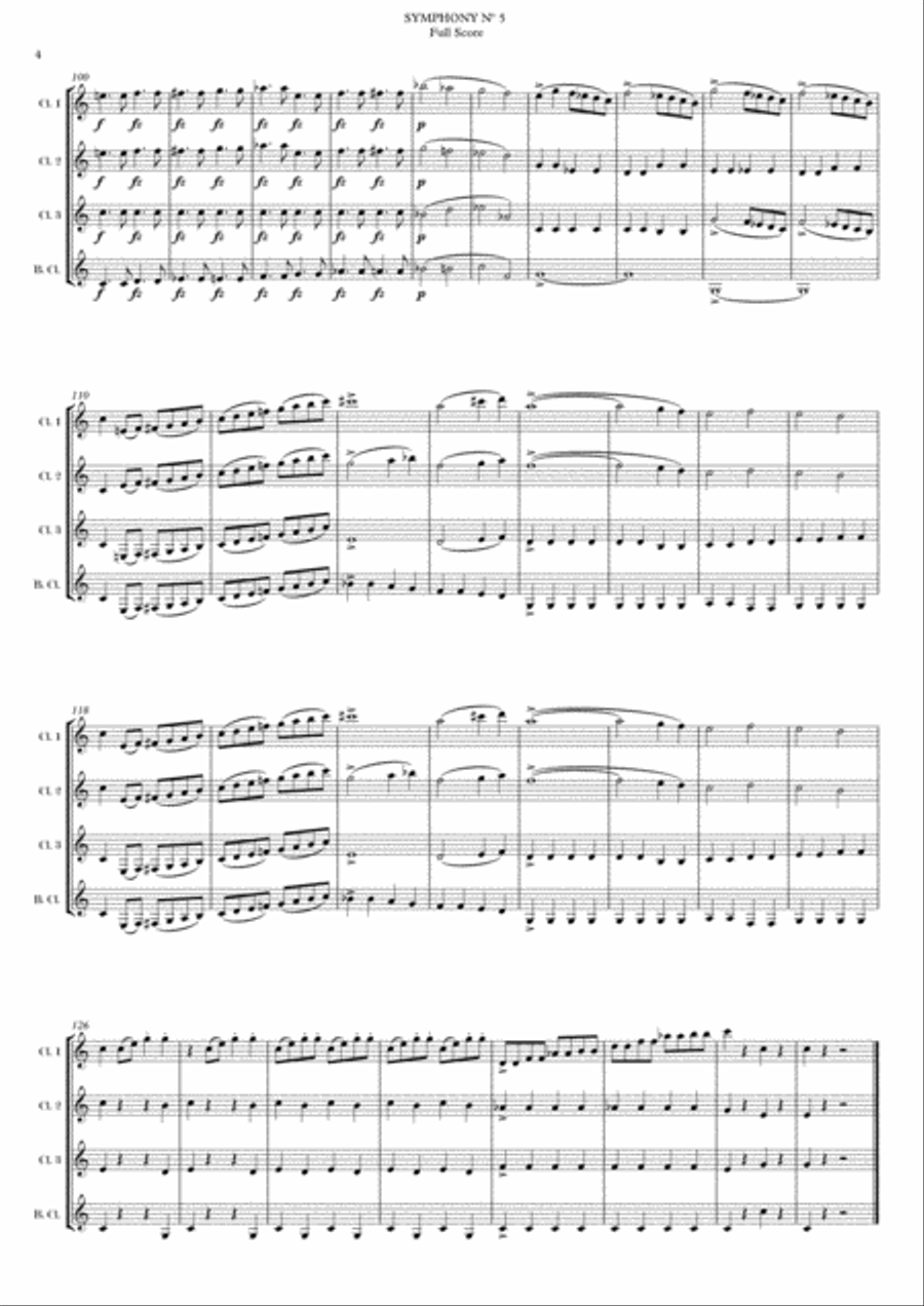 SYMPHONY Nº 5 - 1st Movement - Recapitulation - FRANZ SCHUBERT Woodwind Quartet scores gallery preview page 6